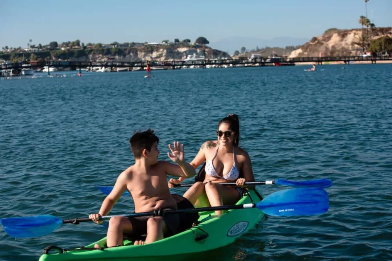 kayak family at Newport Dunes