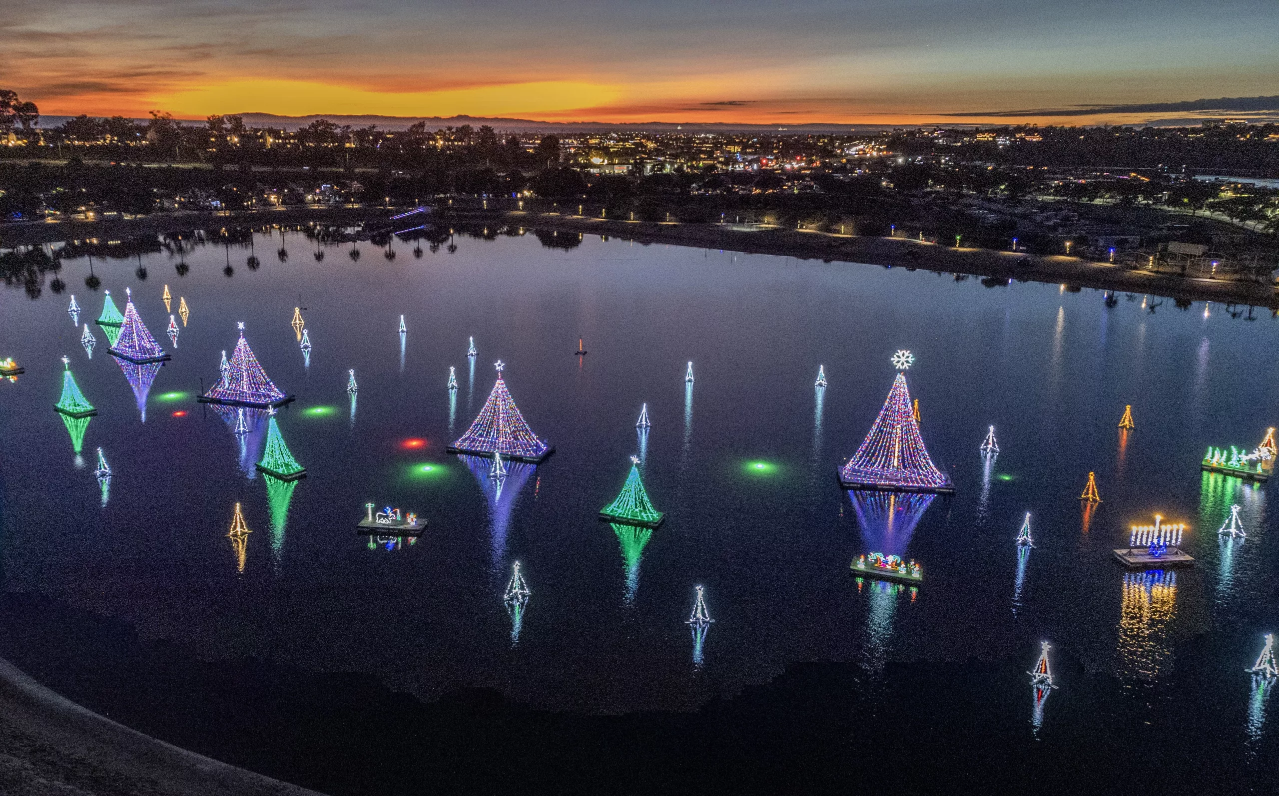 lighting of the bay at Newport Dunes