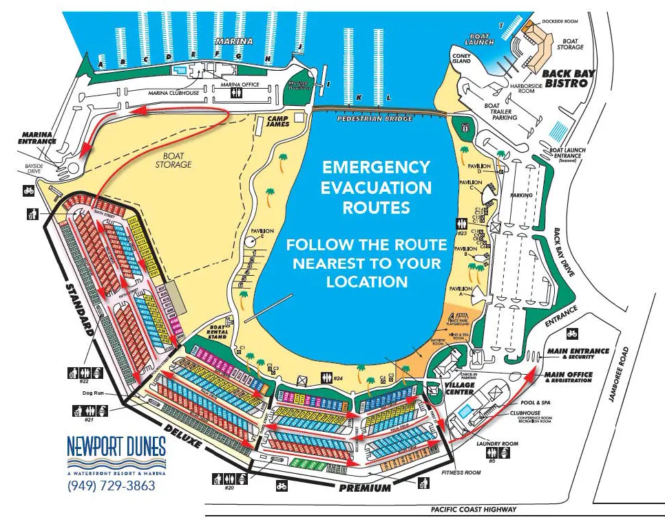 Newport Dunes Evacuation route