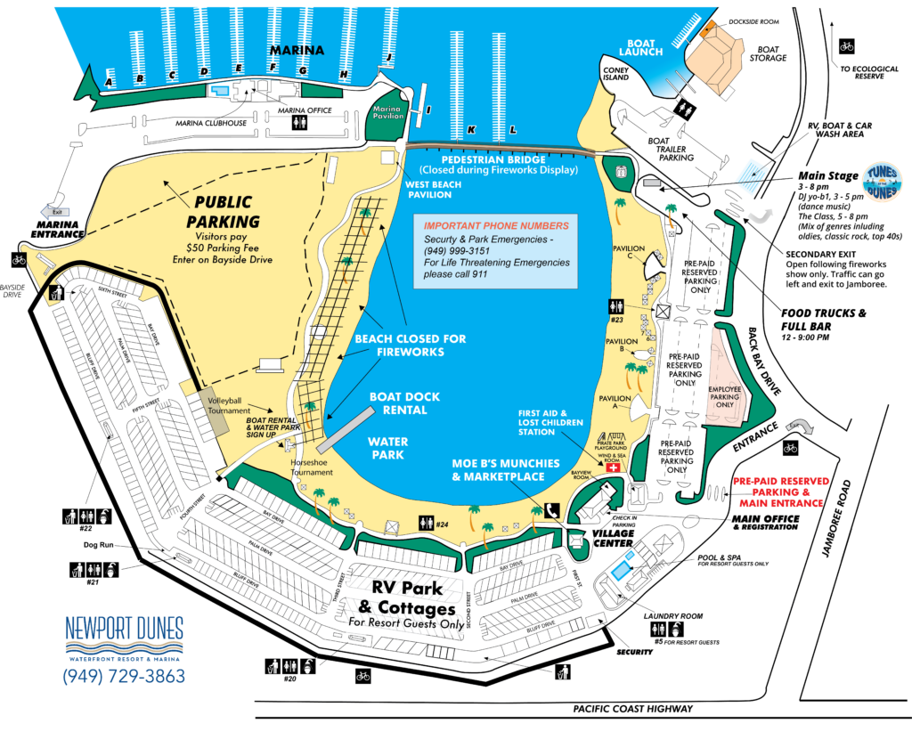 Newport Dunes Waterfront Resort & Marina Map
